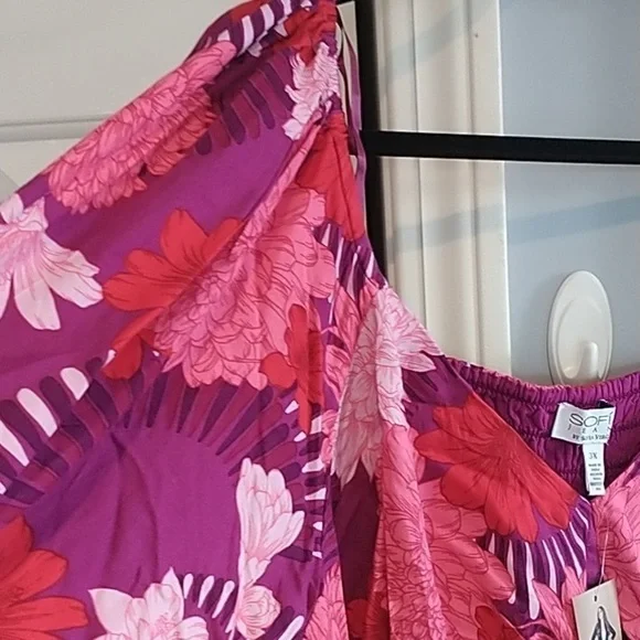 Sofia Vergara Bustier Floral Peasant Top 3X - Picture 4 of 12